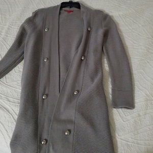 Gray JLo Long Cardigan